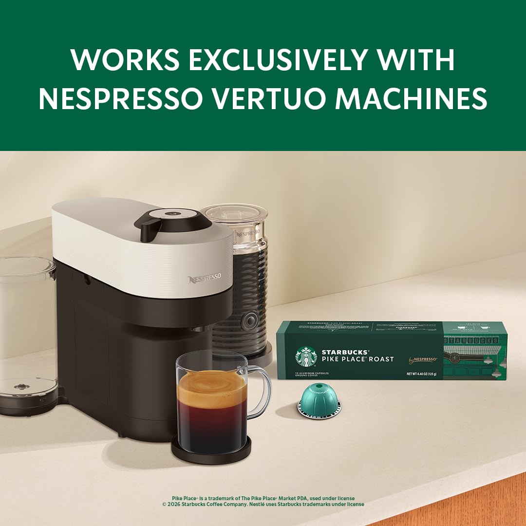 Starbucks by Nespresso Vertuo Coffee Pods - Pike Place Medium Roast, 30-Count, Brews 7.8 oz.