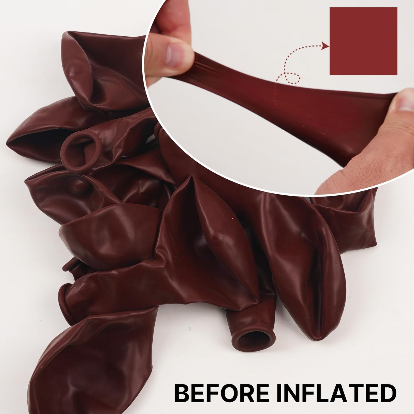 PartyWoo Burgundy Balloons 100pcs Different Sizes of 18 12 10 5 Inch Dark Red Maroon Ruby Red Balloon Arch Kit Garland for Graduation Valentine's Day Wedding Anniversary Party Decorations Red-Y75