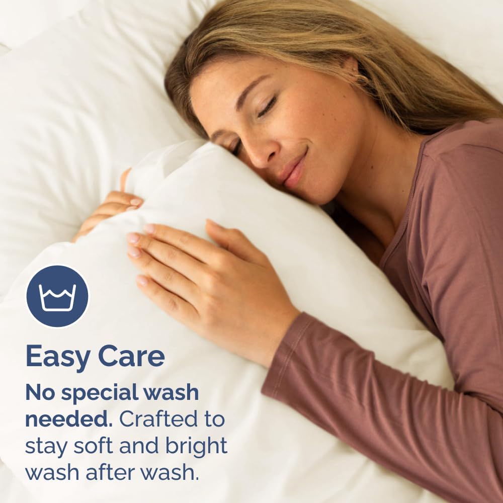 King Standard Pillow Cases by [Brand Name] - Soft Hotel Quality, Wrinkle Resistant & Machine Washable - 2 Piece Set in Off White