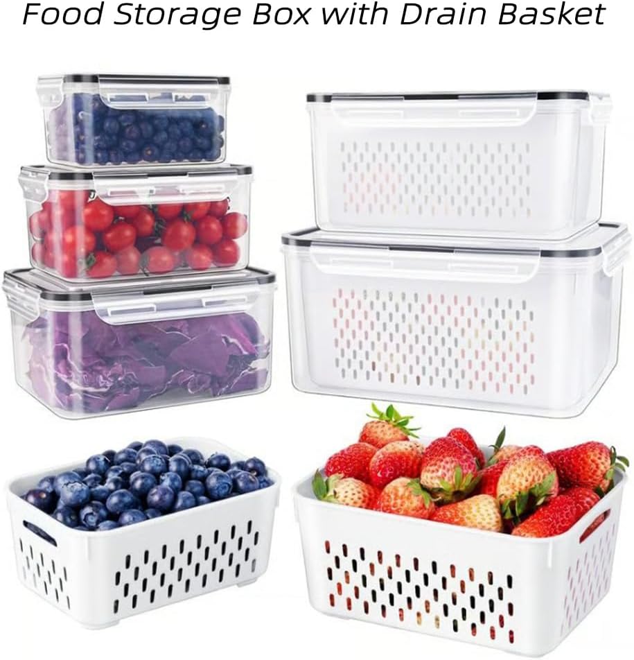 Skiennix 4-In-1 Food Storage Container - Versatile & Space-Saving Design | BPA-Free, Clear