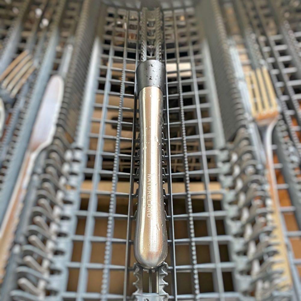 NATURELAND Food-Grad 304 Stainless Steel Cocktail Muddler and Mixing Spoon Home Bar Tool Set -Dishwasher Safe - Create Delicious Mojitos and Other Fruit Based Drinks (8 inch)