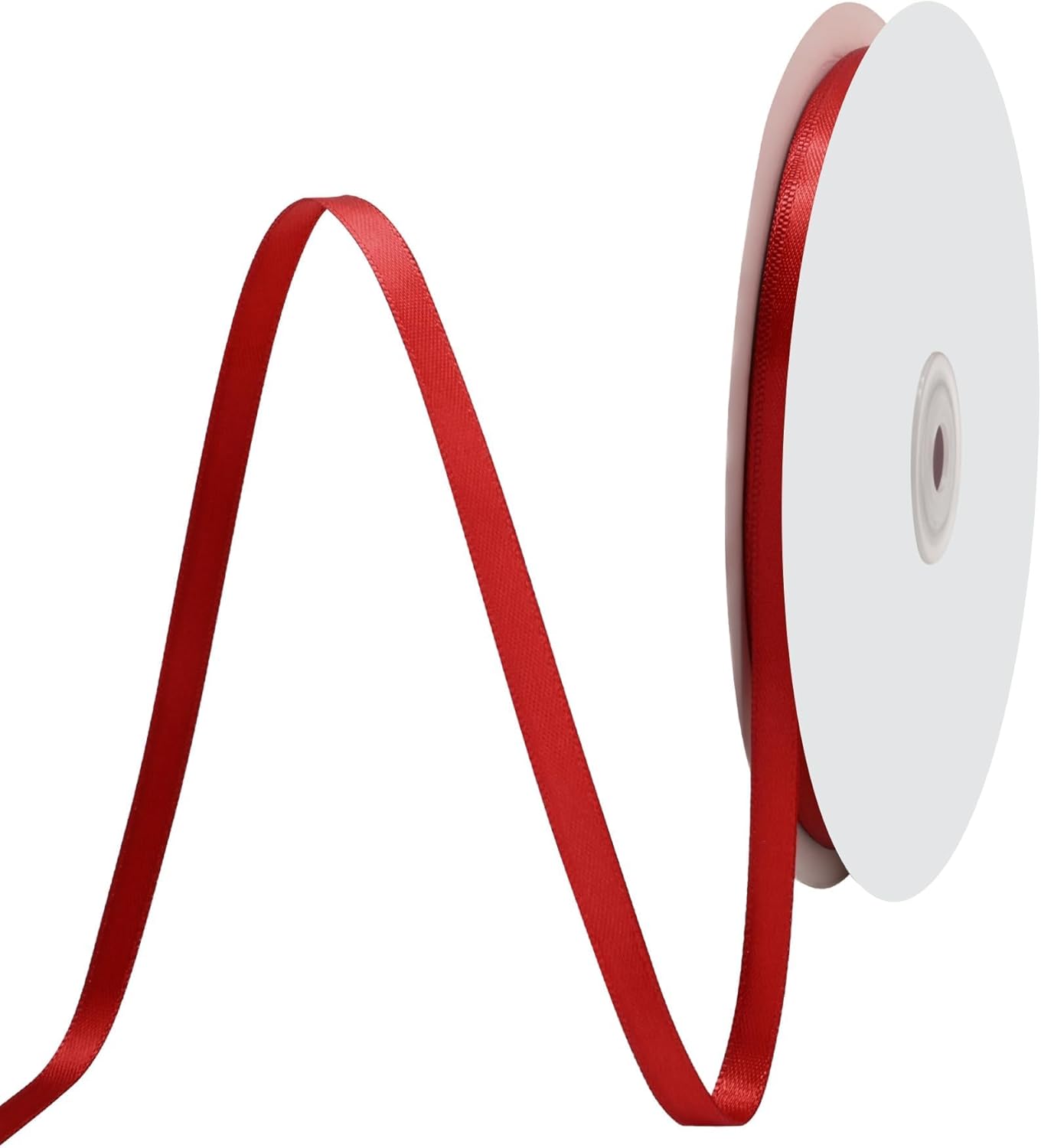 Red Satin Ribbon - 1/4" X 50 Yards | Double-Faced Craft Ribbon for Wedding Decor & Bow Making