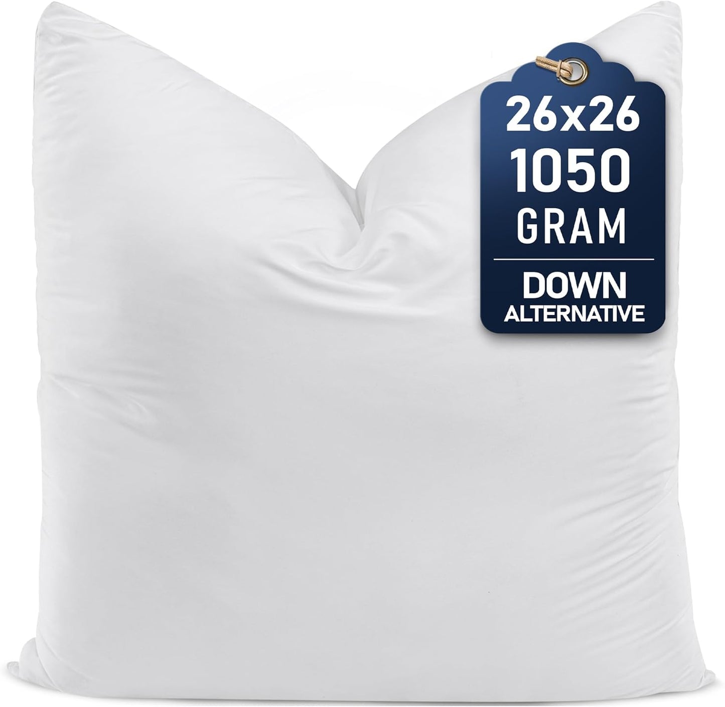 Utopia Bedding Throw Pillow - Fluffy Down Alternative Cushion | 26 x 26 Inches, White - Ideal for Bed & Sofa
