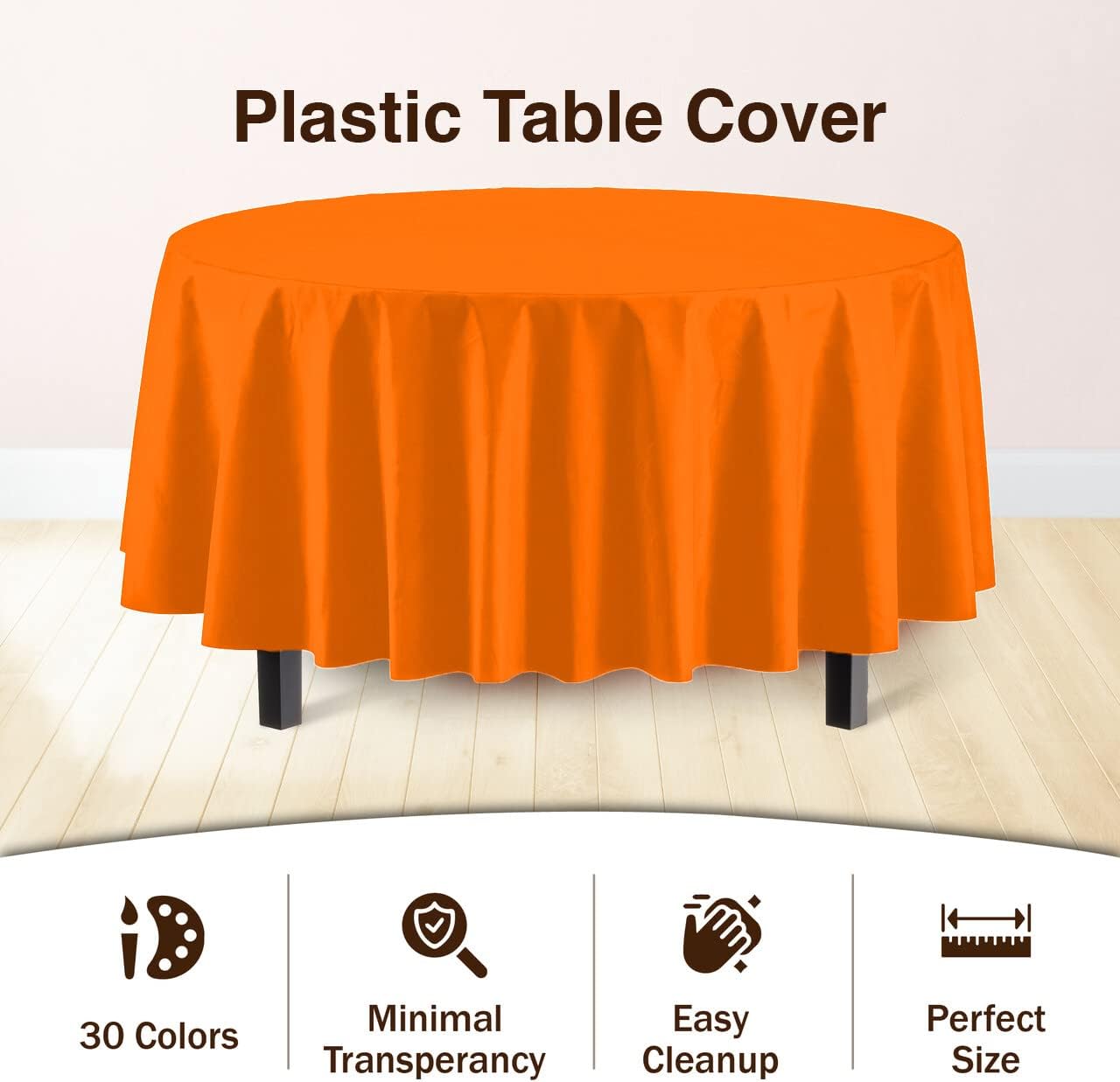 Ivory 84-Inch Round Tablecloth - 12-Pack Premium Plastic Party Supplies