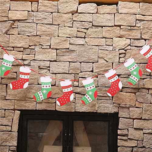 Christmas Banners Flags Hanging Bunting Garland 4 Pcs Paper Christmas Door Wall Window Hanging Decoration Ornaments Home Office Hotel Party Scene Decoration Supplies