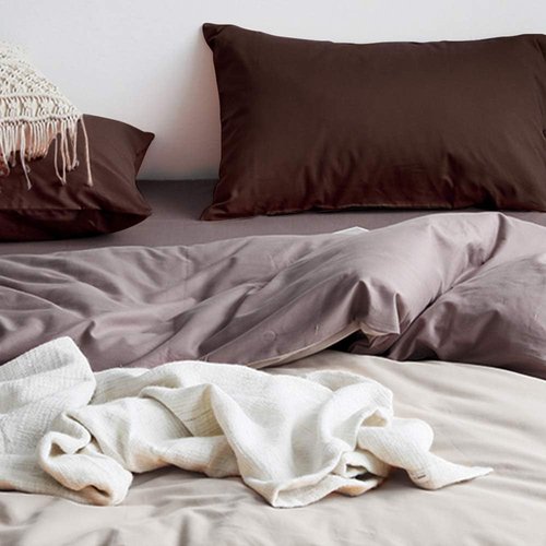 FLXXIE King Pillow Cases - Soft Microfiber Covers with Envelope Closure | 20x36, Dark Brown, Stain Resistant