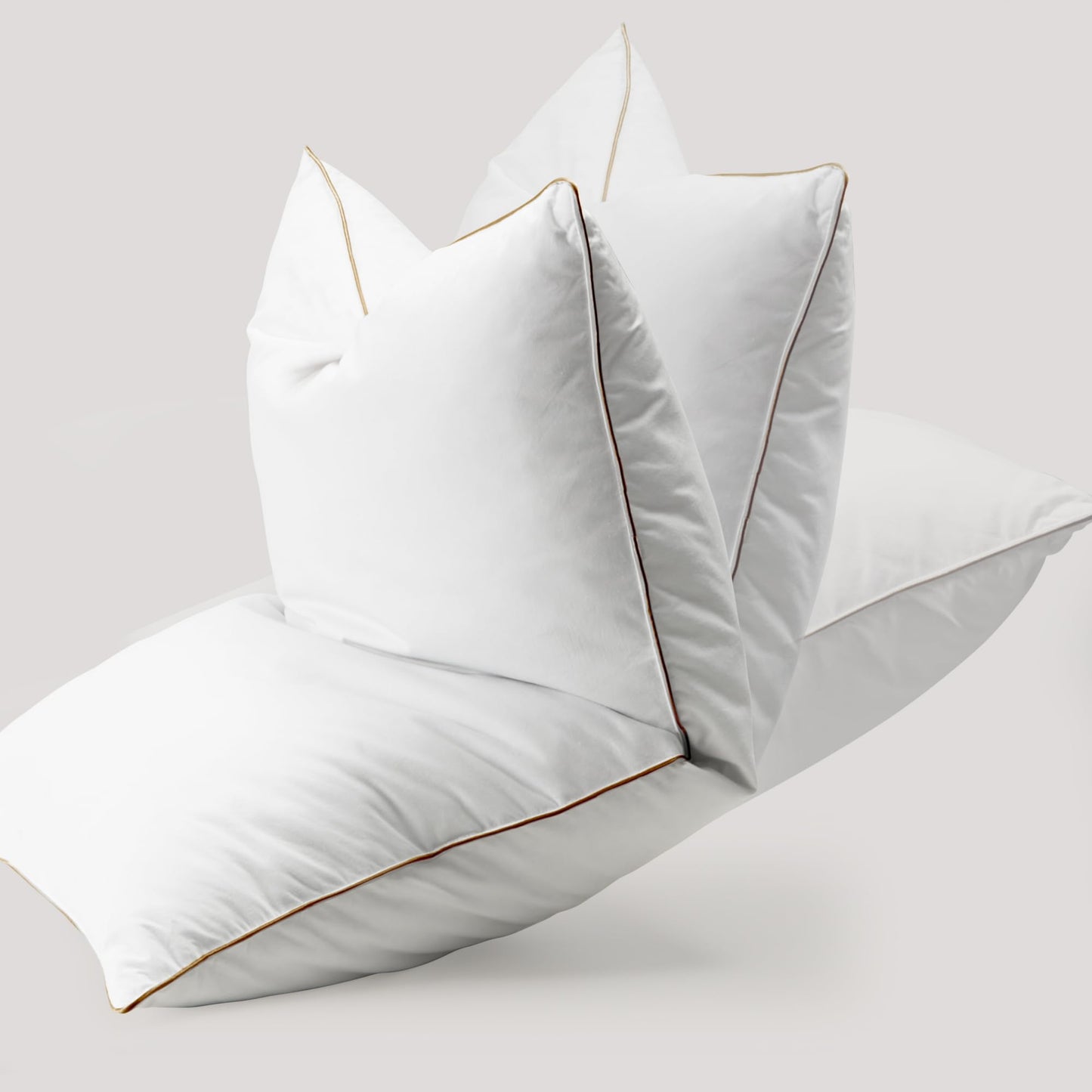 Bafode Goose Feathers Down Pillows, Pillows Standard Size Set of 2, Cotton Cover,Gusseted Hotel Collection Bed Pillow for Back, Stomach or Side Sleepers