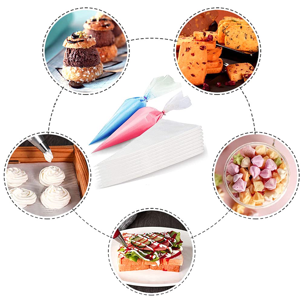 100 Pieces Piping Bags Disposable - Tipless Piping Bags | Pastry Bags | Icing Piping Bags | Frosting Bags for Cake Cookies Baking Decorating