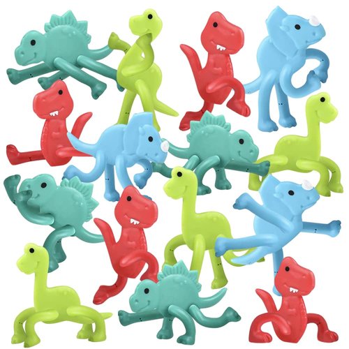 ArtCreativity 48 Pcs Bendable Dinosaur Toy, Mini Dino Figures Bendy Toy in 4 Colors, Great Dinosaur Party Favors for Kids, Birthday Party Goodie Bag Stuffers and Dinosaurios Pinata Fillers