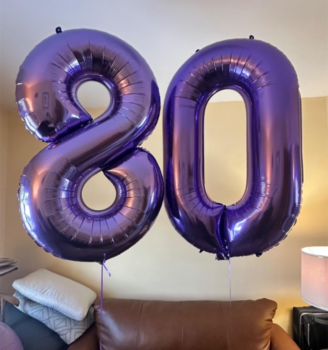 Skiennix 40 Inch Purple Number Balloon - Glamorous 40th Birthday Party Decoration for Men & Women