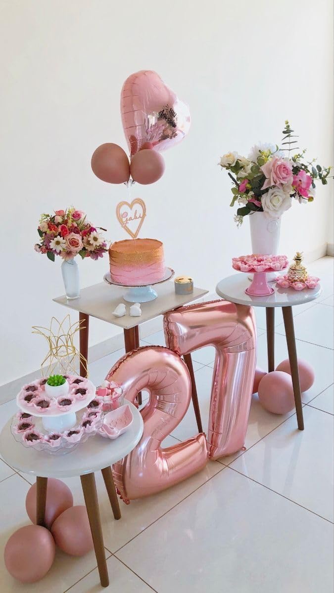 Number Pastel Pink Balloons - 40 Inch Large Foil Balloon for Happy 20th Birthday Celebrations