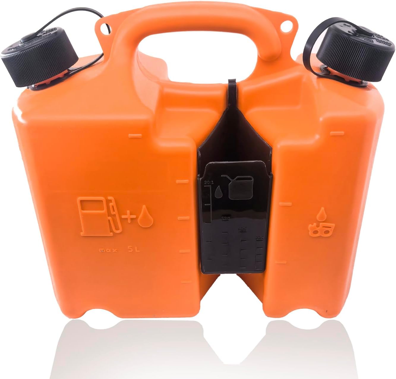 Skiennix Fuel Container - Spill-Proof Smart Control Spout with Bonus Extender | 5L + 2.5L Oil - Orange