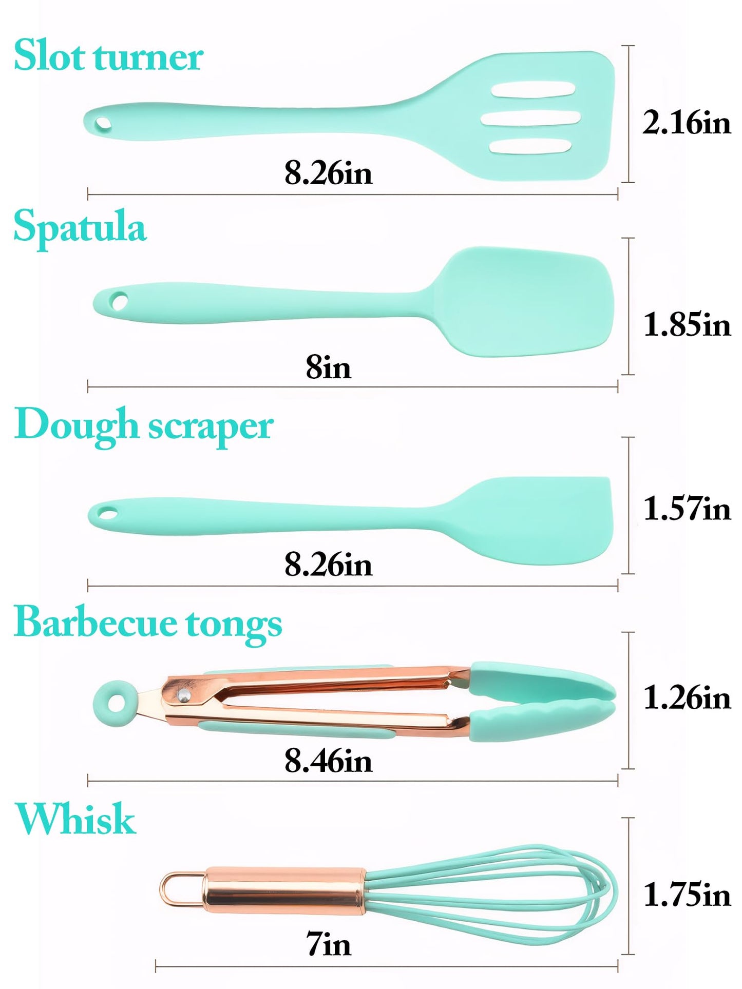 Kitchen Utensil Set,5 Pcs Mini Silicone Cooking Utensils Sets,Heat Resistant Non Stick Kitchens Gadgets BPA-Free Spatula Set,Kids Kitchen Tools Kitchen Set for Cooking