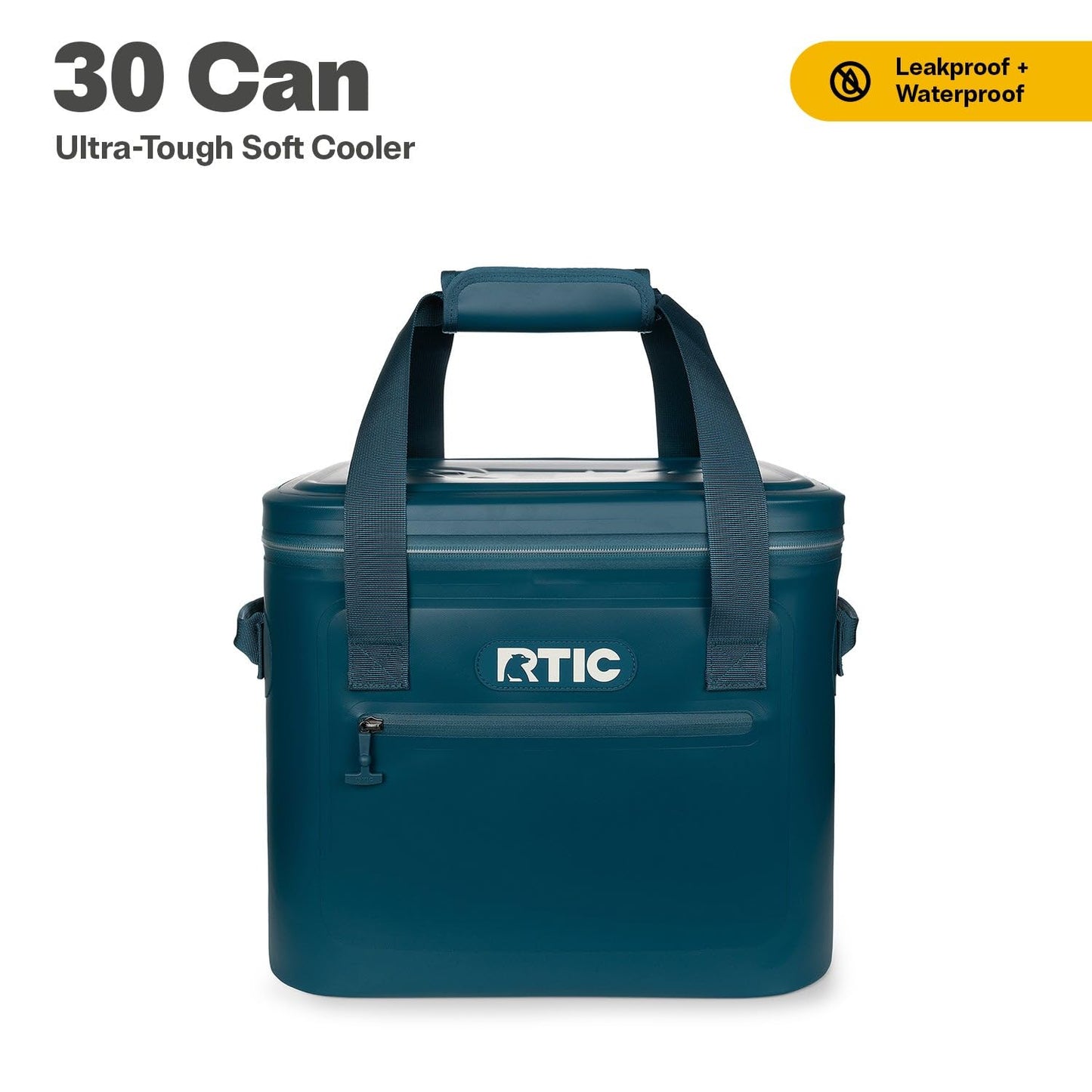 RTIC Ultra-Tough Soft Cooler 30 Can, Insulated Bag Portable Ice Chest Box for Lunch, Beach, Drink, Beverage, Travel, Camping, Picnic, Car, Trips, Floating Cooler Leak-Proof with Zipper, Marine