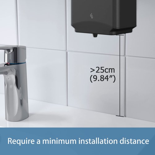 AIKE Automatic Soap Dispenser Commercial Wall Mounted Liquid Dispenser Matte Black Finish 1100ml Large Capacity