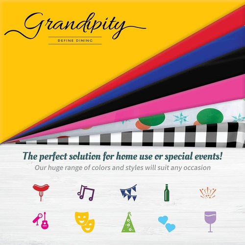 Grandipity 12 Pack Premium Disposable Plastic Tablecloth 54 Inch. x 108 Inch. Decorative Rectangle Table Cover - Blue