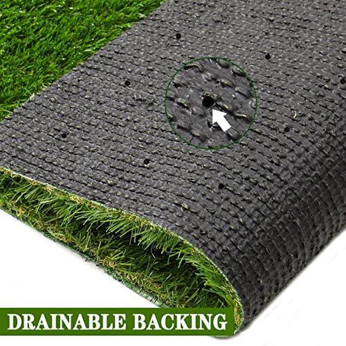 Artificial Turf 4x6 ft Green Realistic Fake Grass Rug with Drainage for Indoor Outdoor Lawn
