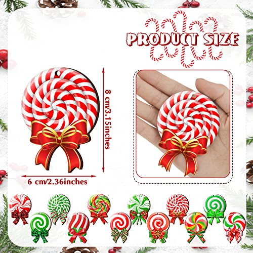 Yulejo 36 Pcs Christmas Candy Ornaments Peppermint Red & Green Classic