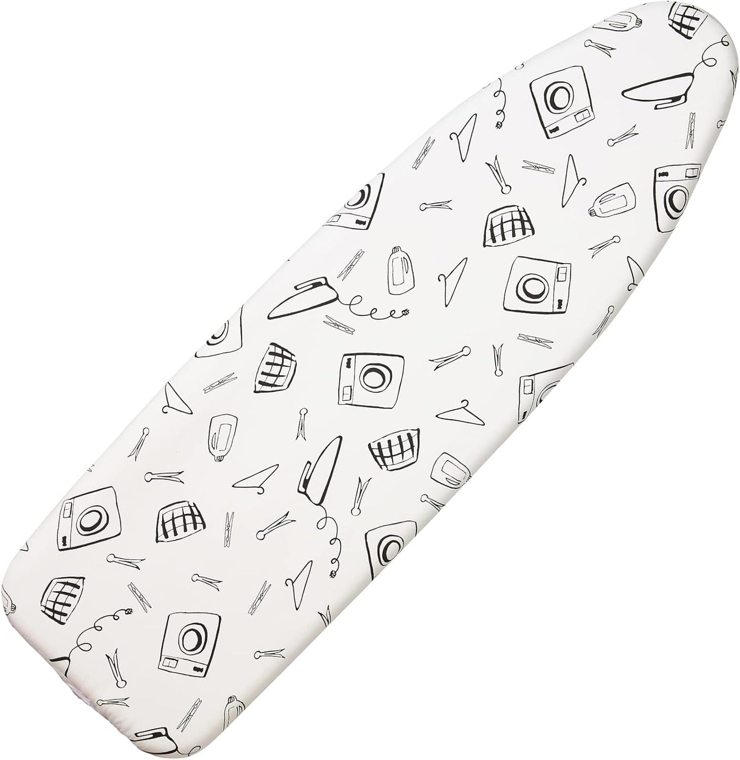 Seiritex Ironing Board Cover - Heat Reflective, Thick Padding, Standard Size 15 x 54 Inch | White