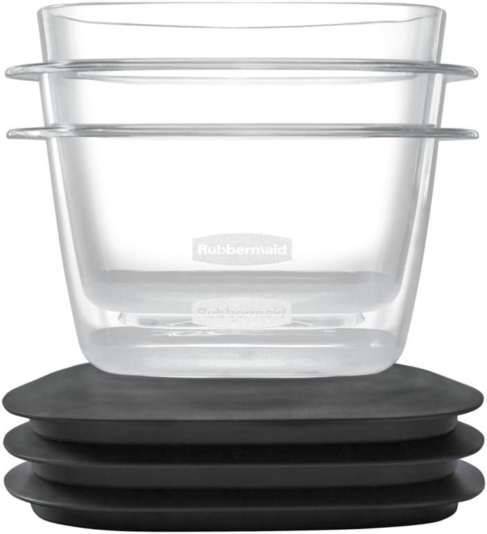 Rubbermaid Premier Food Storage Containers - 2 Pack, 2 Cup Capacity, Clear & Stain Resistant