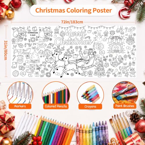 Christmas Giant Coloring Poster Tablecloth - Kids Crafts & Decorations