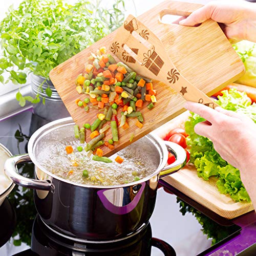 Boao Classic Style Christmas Wooden Spoons Set - 5 Pcs Kitchen Utensils Gift