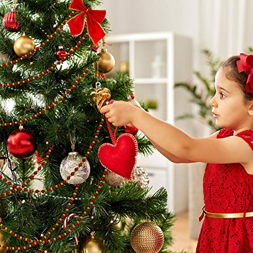 Willbond 16 ft Beaded Christmas Garland with Glitter Beads