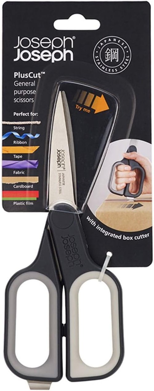 Joseph Joseph PlusCut Kitchen Scissors - Japanese Stainless Steel Blades & Soft-Grip Handles