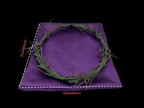 Crown of Thorns | Purple Satin Easter Theatrical Prop - 8 Inch Diameter for Home & Church Decor