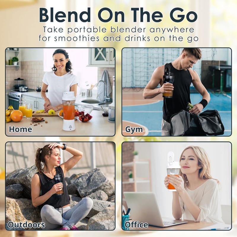 Wireless Personal Blender 24oz - Cordless 360W Smoothie Juicer - Carbon Black