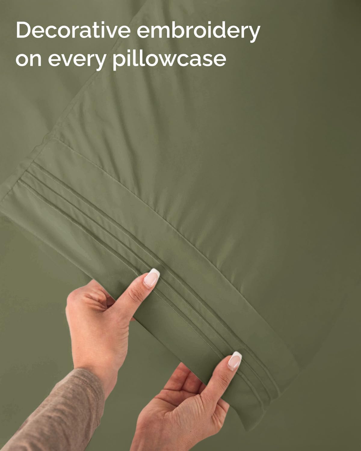 Regine Switzerland Twin Size 3-Piece Sheet Set - Comfy Cooling Bed Sheets - Luxury Hotel Quality - Deep Pockets, Soft & Wrinkle-Free - Oeko-Tex Certified - Sage Green
