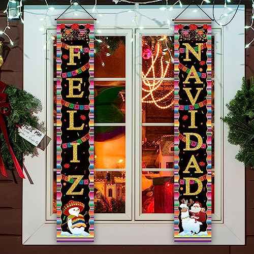 Feliz Navidad Decorations Mexican Christmas Porch Banner Feliz Navidad Welcome Sign Mexican Christmas Decorations and Supplies for Home Party