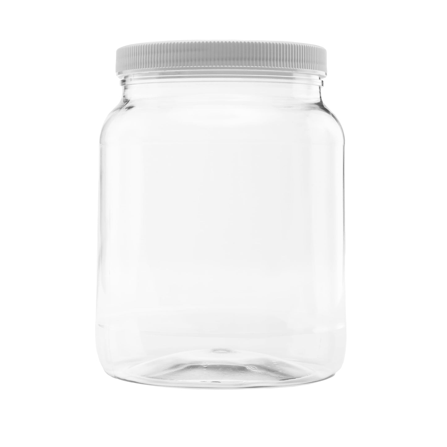 CLEARVIEW CONTAINERS Plastic Storage Jars with Leak Proof Lids, BPA Free, Hand Wash Only (64oz, 1PK White)