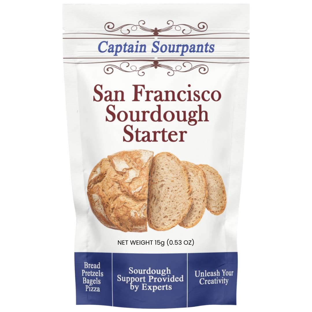 Captain Sourpants San Francisco Sourdough Starter Culture - 100+ Year Old Heirloom Kit for Bread, Pizza & More | Easy Instructions Included
