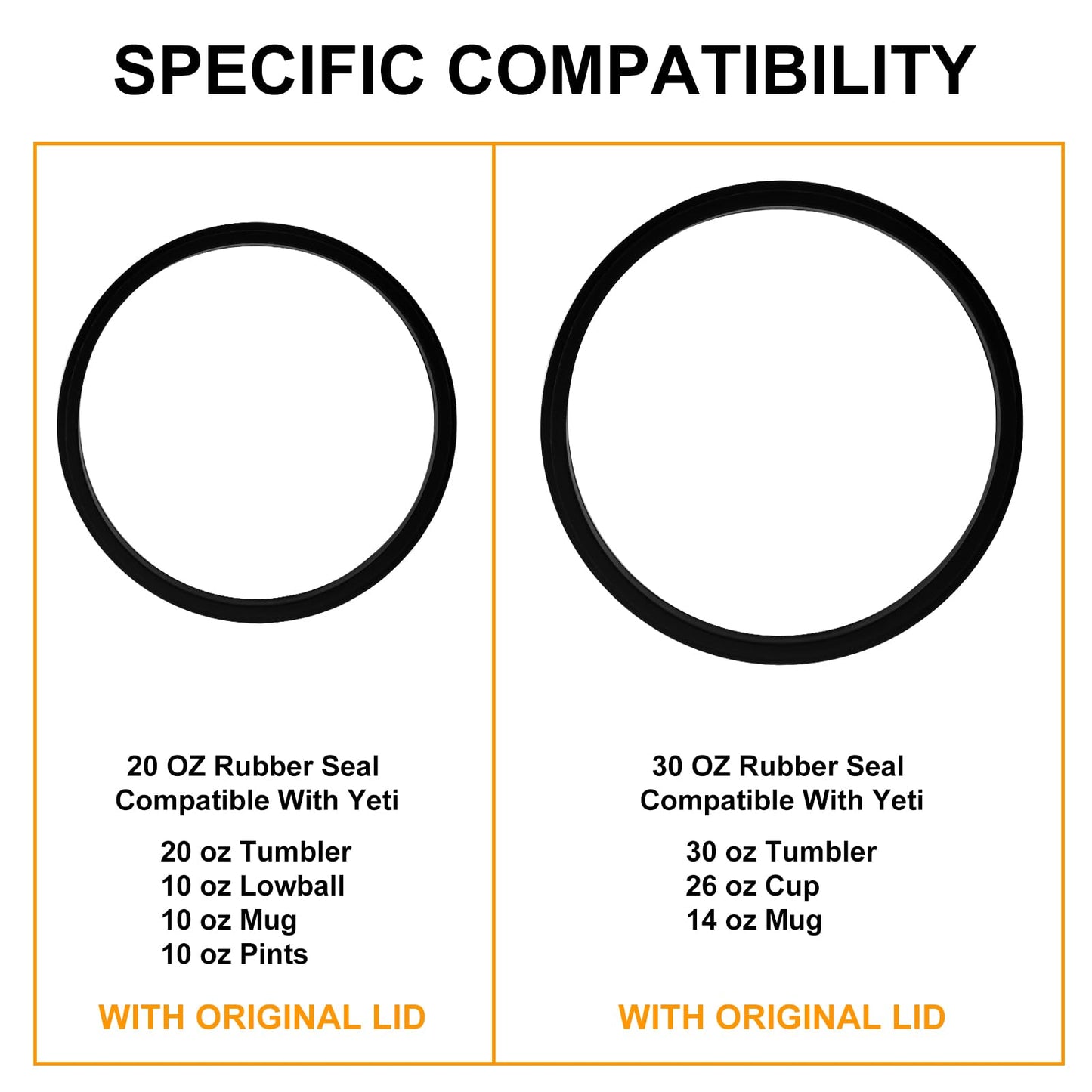 Rubber Seal Replacement Compatible with Yeti 20 Oz Tumbler Lid, O Ring Gasket For 20 Oz Yeti Rambler Straw Lid-4 Pack Replacement Silicone Seal Parts