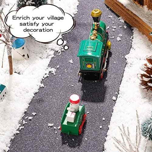 Frienda Christmas Village Accessories Department Village Roads and Streets Town Brick Road Mat Decorations Winter Snow Miniature Landscape Garden Dollhouse Xmas Table Display Decor