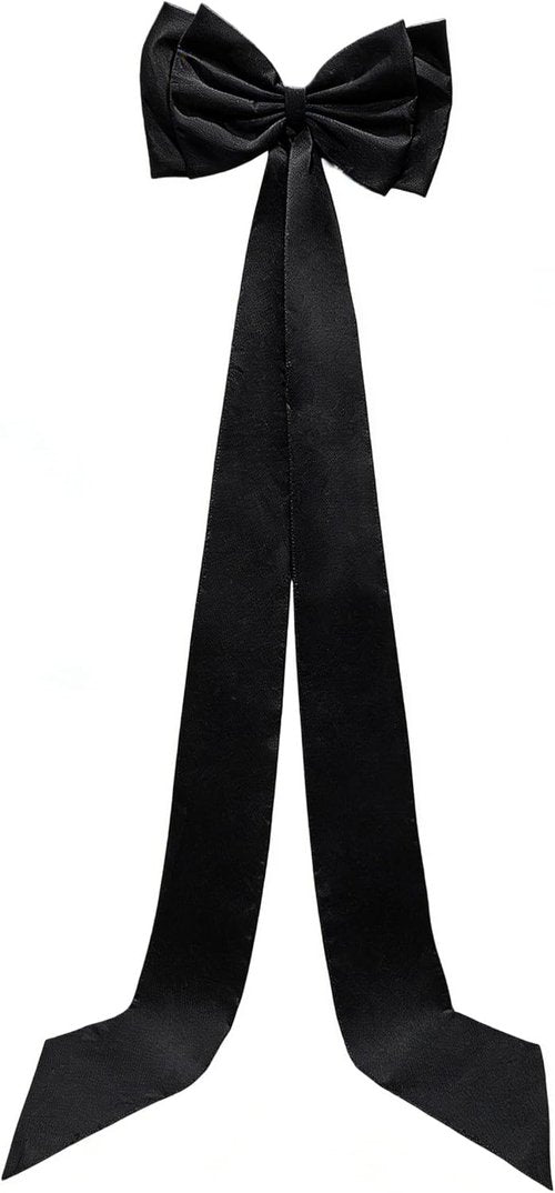 Giant Bow Decoration - Double Layer Large Satin Bow for Home Wreath & Wedding Decor | Black, 71x18 Inch