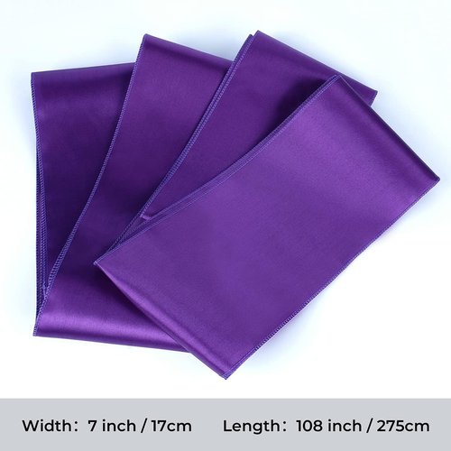 Babenest Satin Chair Sashes - Upgraded 30 Pcs Chair Ribbons & Bows for Weddings & Events | Purple