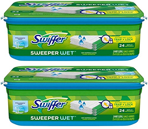 Swiffer Sweeper Wet Mopping Cloth Refill - Open Window Fresh - 14 Count (Pack of 2)