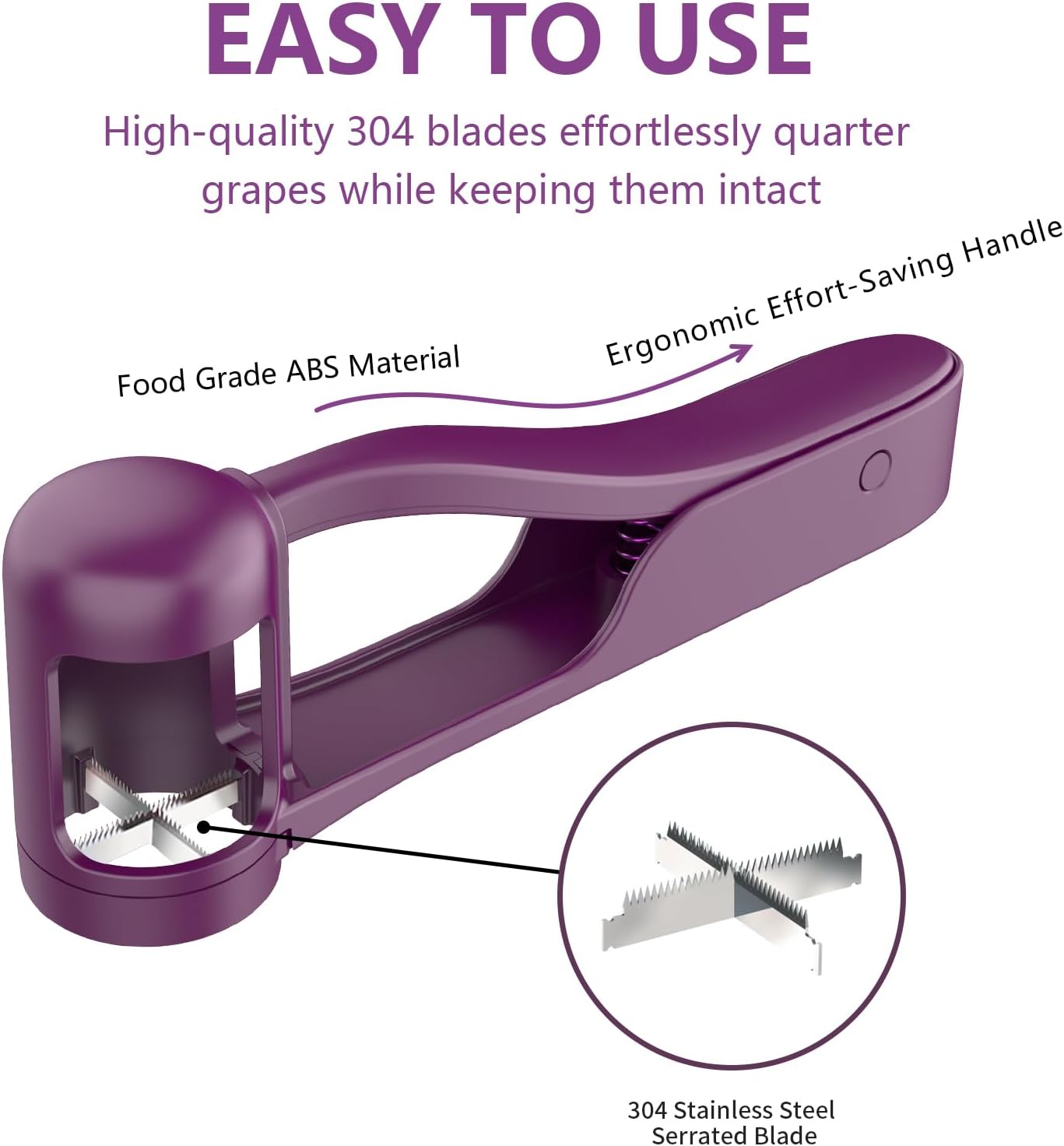 WhiteRhino Grape Cutter - Safe Slicing Tool for Toddlers 1-3 | Ideal for Grapes, Cherry Tomatoes & Strawberries
