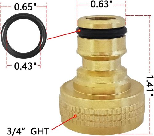HQMPC Quick Connect Brass Garden Hose Fittings - Durable 3/4 Inch GHT Connectors (2 Sets)