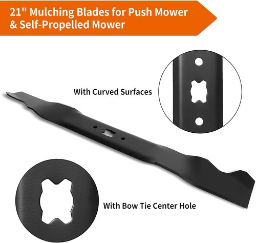 Craftsman Mulching Blade - Fits 21" Deck | 942-0741 Mower Blades for Troy-Bilt TB130 & TB230 | 2 Pack