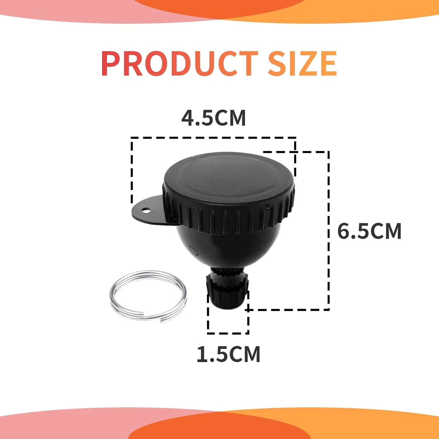Skiennix Protein Powder Container - 50ml Portable Holder with Mini Funnel & Keychain | Black