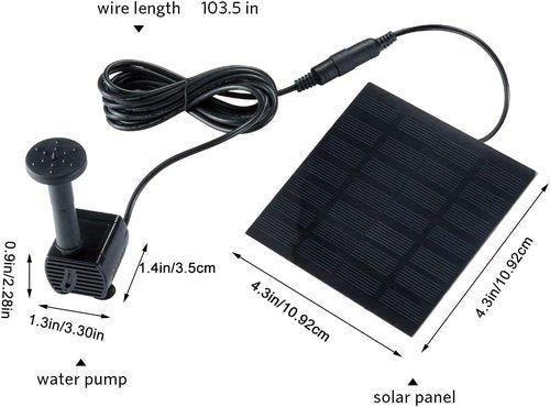 Hovico Solar Fountain - Efficient Water Pump for Bird Bath | Outdoor Kit for Ponds & Gardens