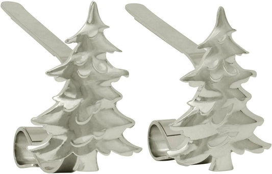 Gold MantleClip Stocking Holders Set - 4-Pack Removable ZINC Alloy Holiday Icons