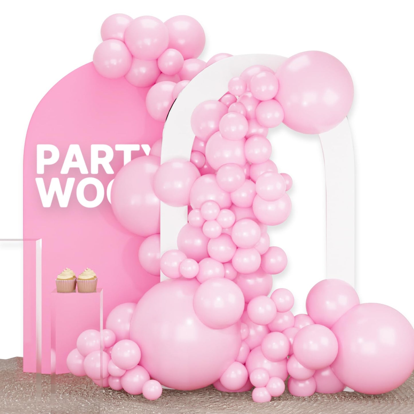 PartyWoo Baby Pink Balloons 100 pcs Different Sizes of 36 18 12 10 5 Inch Pastel Pale Light Pink Balloons Arch Kit Garland for Baby Shower Gender Reveal Birthday Princess Party Decorations Pink-Q05