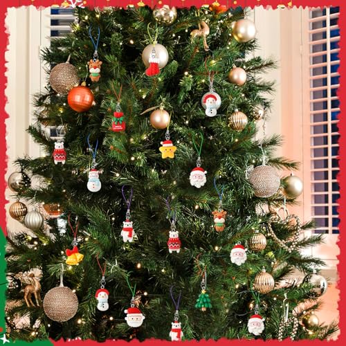 Augshy Christmas Resin Charms for Jewelry Making - 64 Pcs DIY Pendants & Accessories