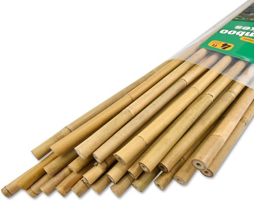 Jollybower 25pcs Heavy Duty Bamboo Plant Stakes - 4FT Natural Support for Tomatoes, Beans & Flowers