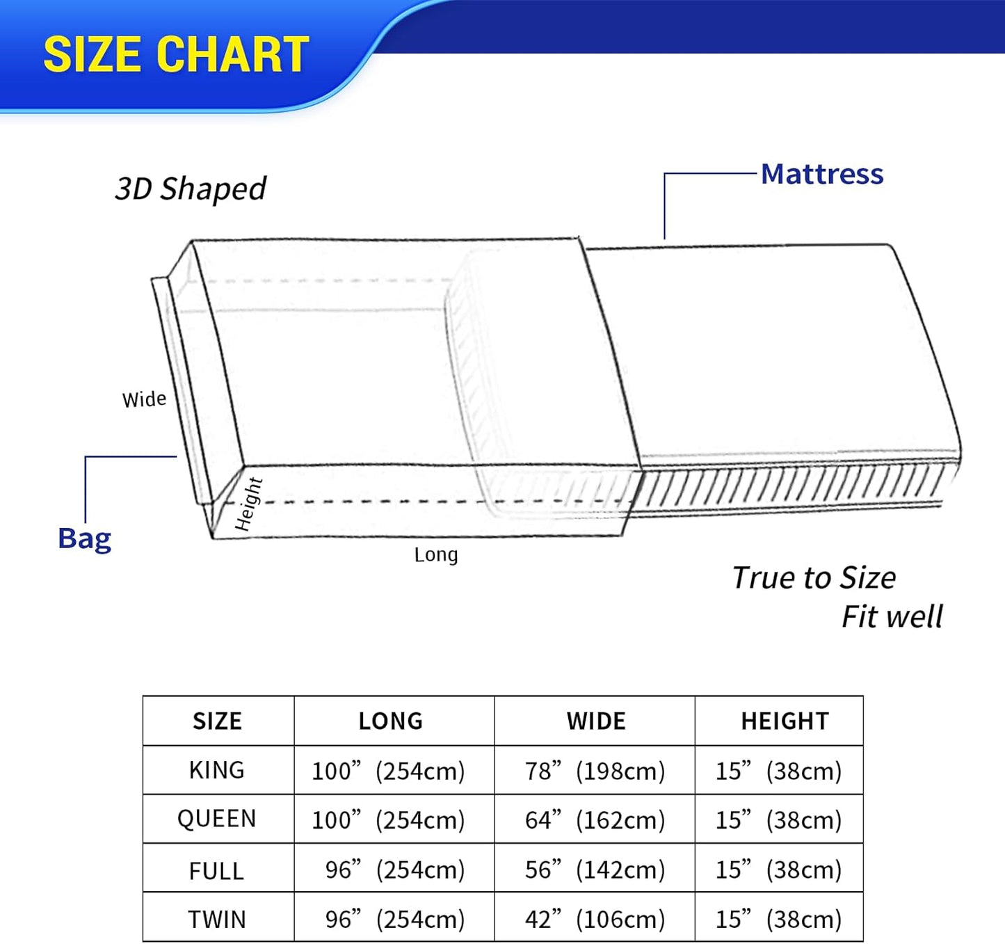 Skiennix Queen Mattress Bags - Waterproof Plastic Covers for Moving & Storage | 100 x 64 x 15 Inches (2 Pack)