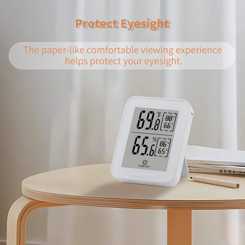 DIGITEN Digital Hygrometer - Indoor Thermometer with 360° HD E-Ink Screen | Accurate Humidity & Temperature Monitor